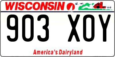 WI license plate 903XOY