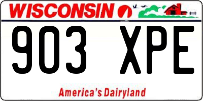 WI license plate 903XPE