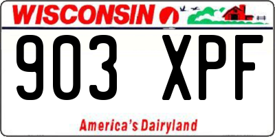 WI license plate 903XPF