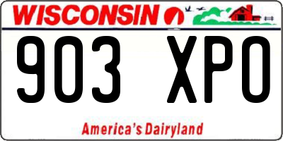 WI license plate 903XPO
