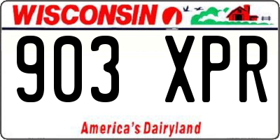 WI license plate 903XPR