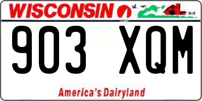WI license plate 903XQM