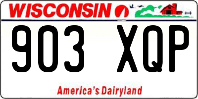WI license plate 903XQP