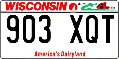 WI license plate 903XQT