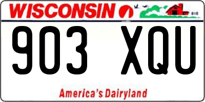 WI license plate 903XQU
