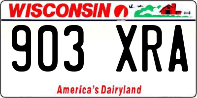 WI license plate 903XRA