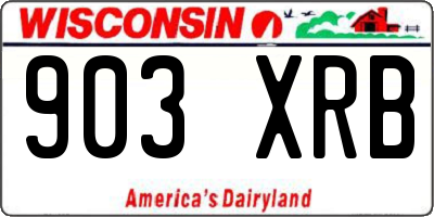 WI license plate 903XRB