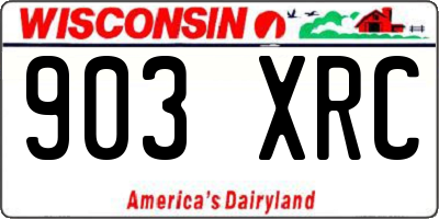 WI license plate 903XRC