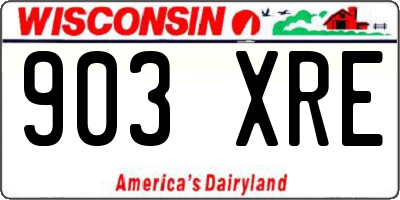 WI license plate 903XRE