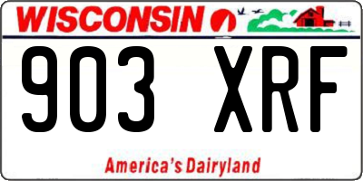 WI license plate 903XRF