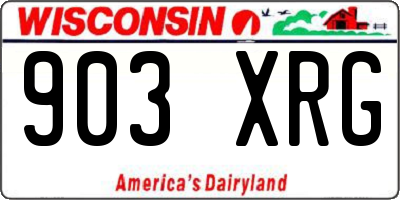 WI license plate 903XRG