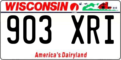 WI license plate 903XRI