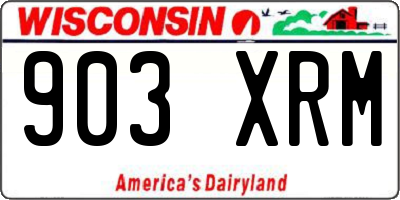 WI license plate 903XRM