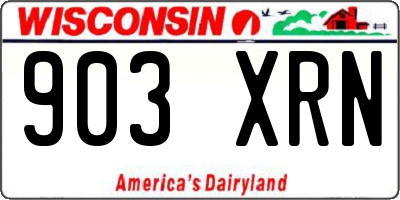 WI license plate 903XRN