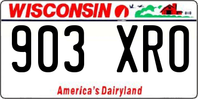WI license plate 903XRO