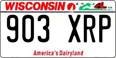 WI license plate 903XRP