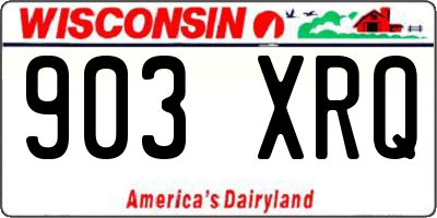 WI license plate 903XRQ