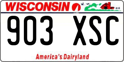 WI license plate 903XSC
