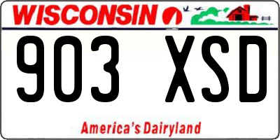 WI license plate 903XSD