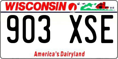 WI license plate 903XSE