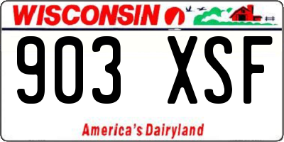 WI license plate 903XSF