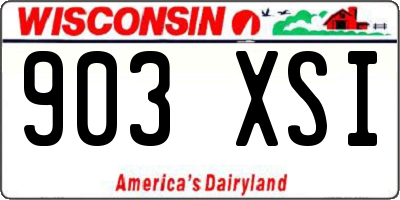 WI license plate 903XSI