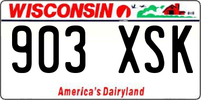WI license plate 903XSK
