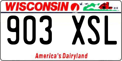 WI license plate 903XSL