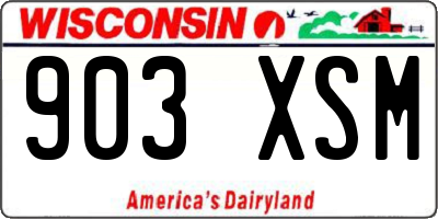 WI license plate 903XSM