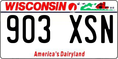WI license plate 903XSN