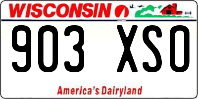 WI license plate 903XSO