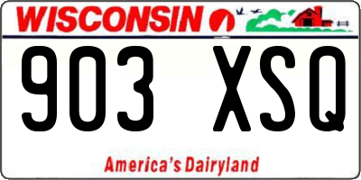 WI license plate 903XSQ