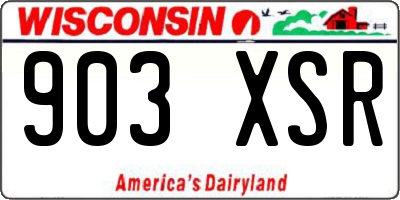 WI license plate 903XSR