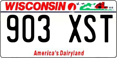 WI license plate 903XST