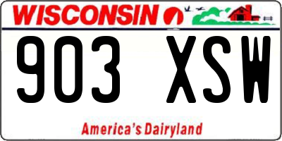 WI license plate 903XSW