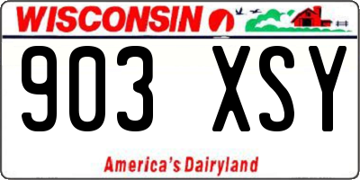 WI license plate 903XSY