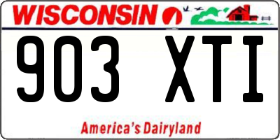 WI license plate 903XTI