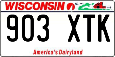 WI license plate 903XTK