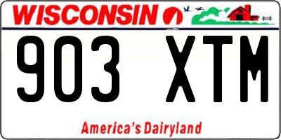 WI license plate 903XTM