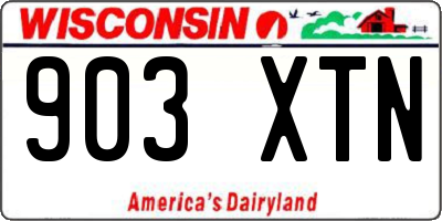 WI license plate 903XTN