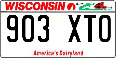 WI license plate 903XTO