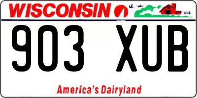 WI license plate 903XUB