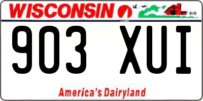WI license plate 903XUI