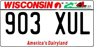 WI license plate 903XUL