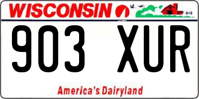 WI license plate 903XUR