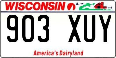 WI license plate 903XUY