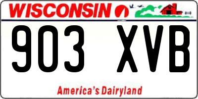 WI license plate 903XVB