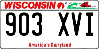 WI license plate 903XVI
