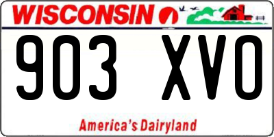 WI license plate 903XVO