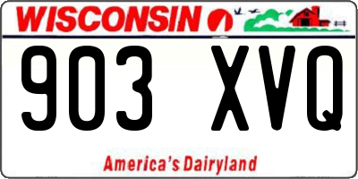 WI license plate 903XVQ